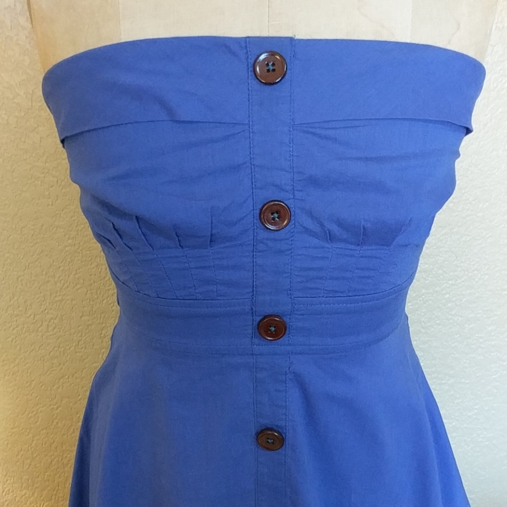 Strapless Blue Dress